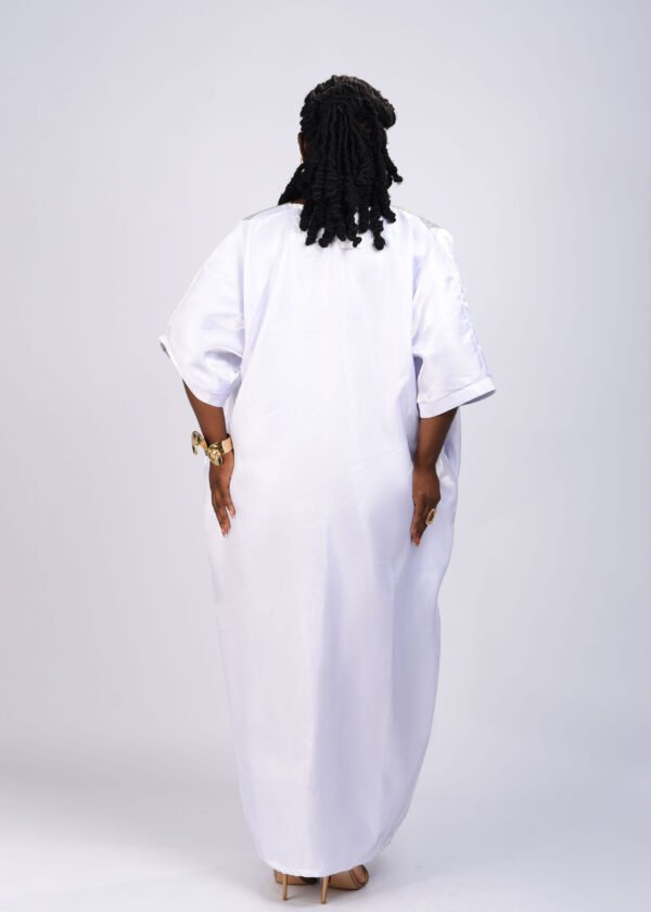 SERWAA boubou ( white / grey) - Image 4