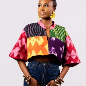 YANIE Multi-Patched Crop Top