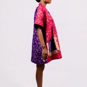 NAANA MINI pink / violet love with Rafia side details